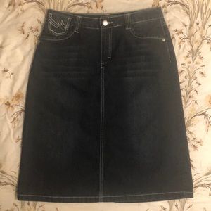 CATO dark wash denim a-line skirt